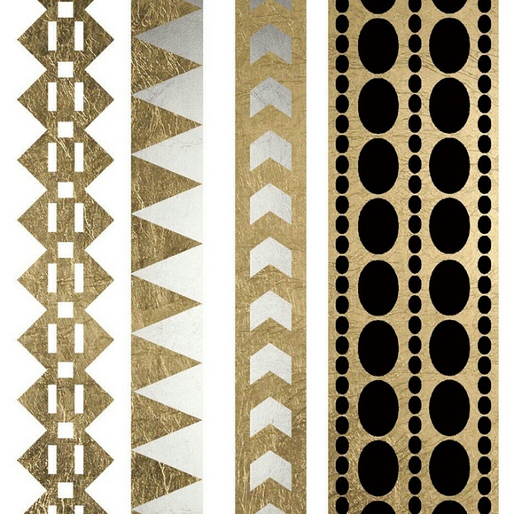 Metallic gold and silver tattoo jewelry