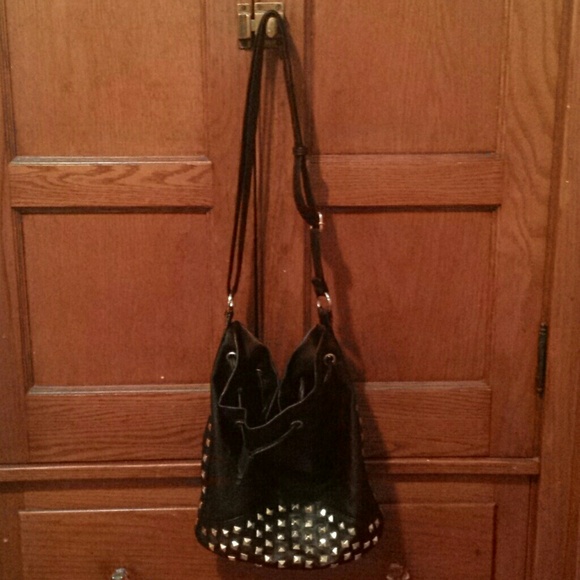 Gold studded handbag