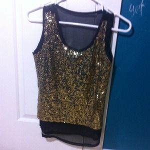 Gold shimmery tank top