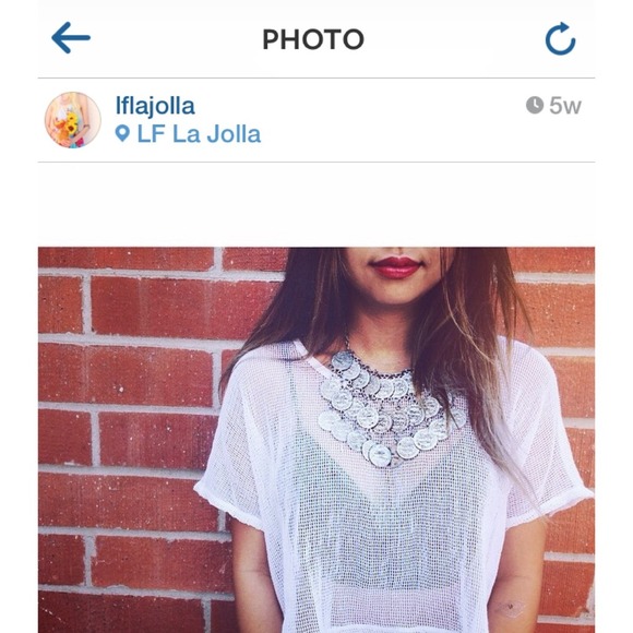 LF Tops - Host Pick 🎉 LF Millau White Mesh Top ✨