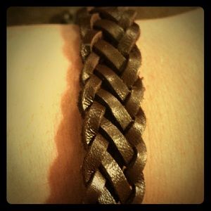 Braded leather bracelet