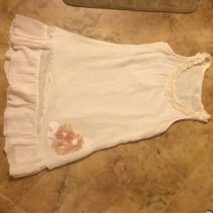 Cream ruffle boutique dress! Never worn.