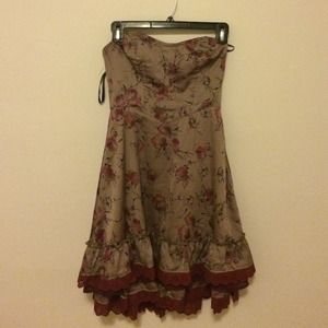Free People maroon & purple sweetheart dress