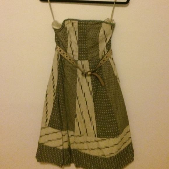 Anthropologie brown patchwork dress