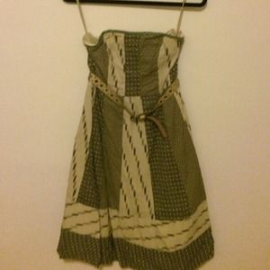 Anthropologie brown patchwork dress