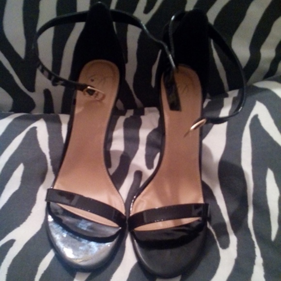 Black strappy heels