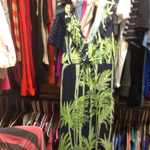 Lily Pulitzer Long Cotten Dress with ruffle!