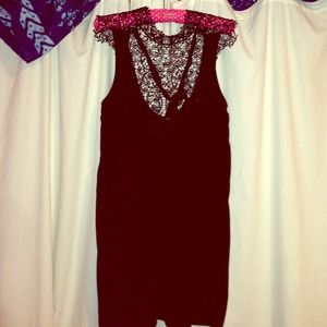 Black embroidered dress