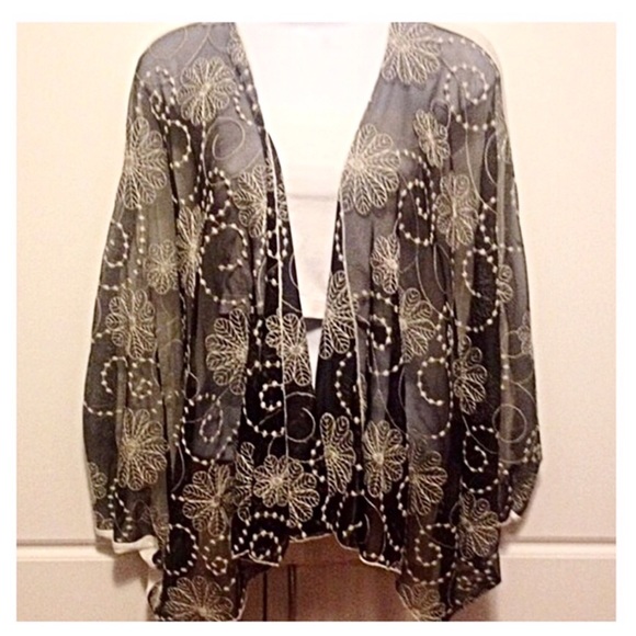 Forgotten Grace Emroidered Mesh Shawl/Cardigan - Picture 2 of 5
