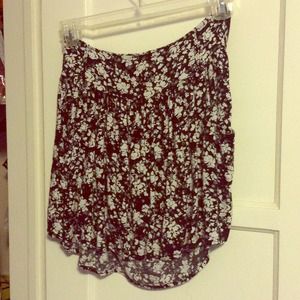 Black and white floral skirt