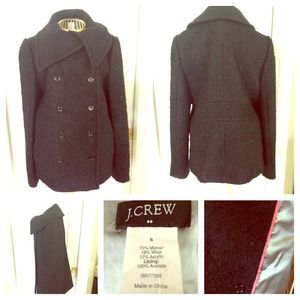 JCREW BLACK PEA COAT