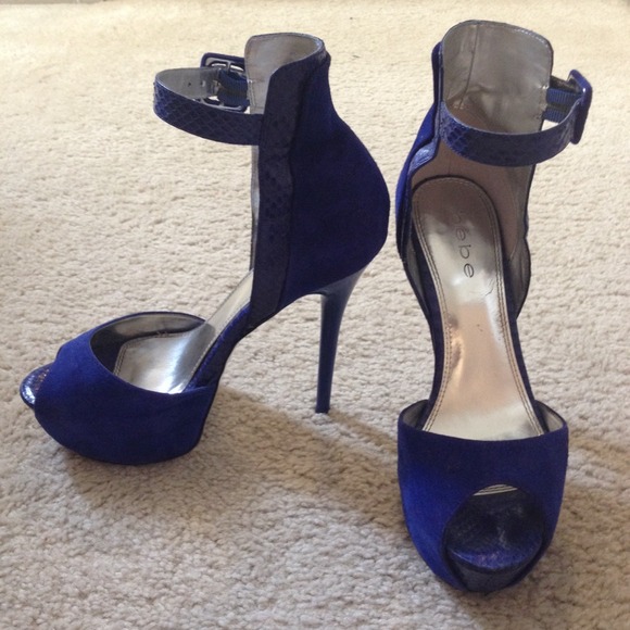 Blue Ankle Strap Pumps