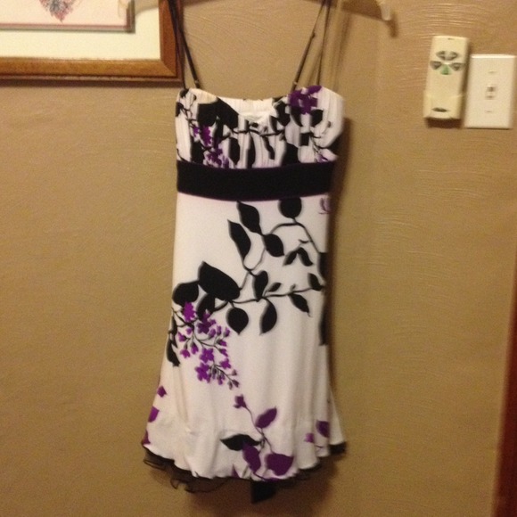 Purple black white dress