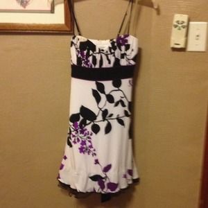 Purple black white dress