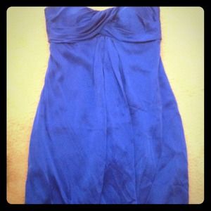 Blue strapless bubble dress