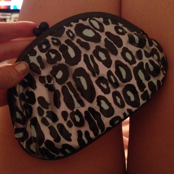 Blue cheetah make up bag