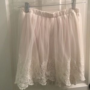 Off White Lace Skirt
