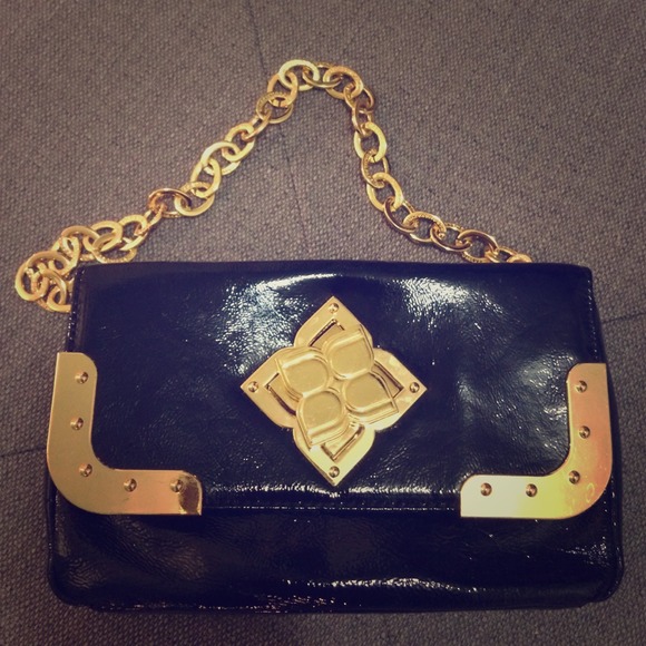 BCBG Black Patent Leather Handbag