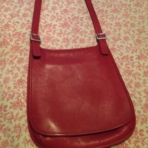 Red Leather Sling Purse