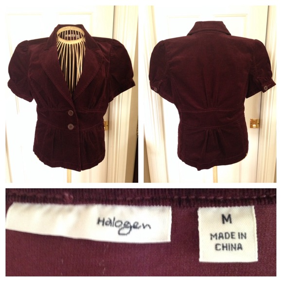 *SOLD* HALOGEN Cap Sleeve Corduroy Jacket
