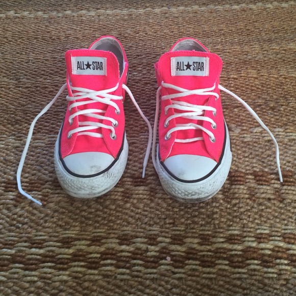 Neon Pink Converse All Star Low Tops