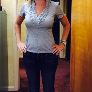 Black and white striped shirt.