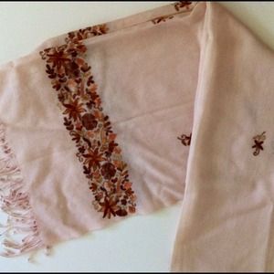 Embroidered wool stole