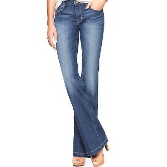 7 for all Mankind medium wash fit and flare jeans