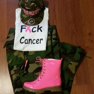 Pink Patent Leather Combat Boots