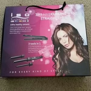 Flat iron curling set