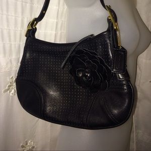 Coach perforated leather removable leather flower