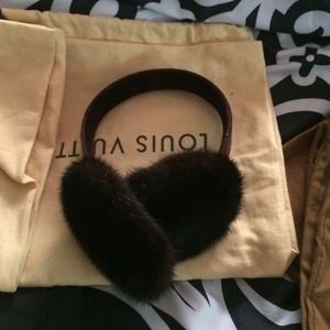 100% brown Brown mink ear muffs