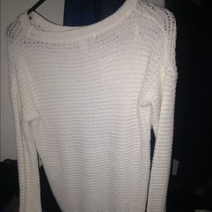 White knitted sweater
