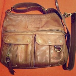🎉SALE🎉Fossil brown leather cross-body bag