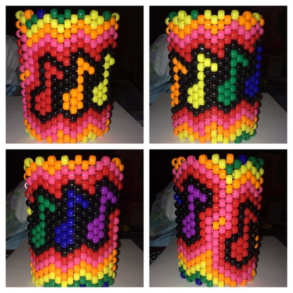 LARGE RAINBOW MUSIC NOTES KANDI CUFF