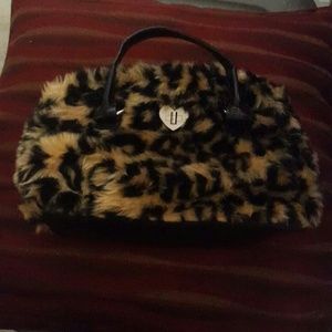 Deb & dave leopard plush mini purse