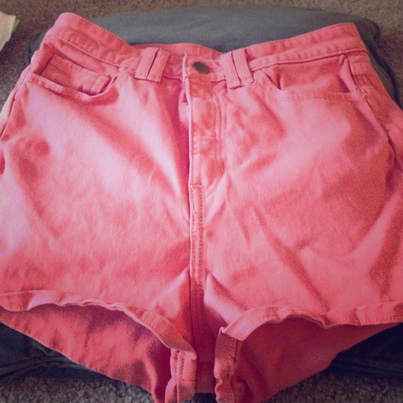 Coral high waisted shorts