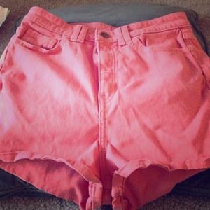 Coral high waisted shorts