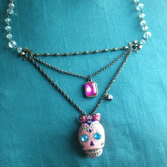 Betsey Johnson day of the dead necklace. Authentic
