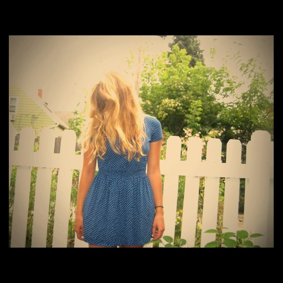 Cute Blue Polka Dot Dress