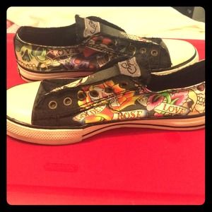 Ed Hardy slip on sneakers
