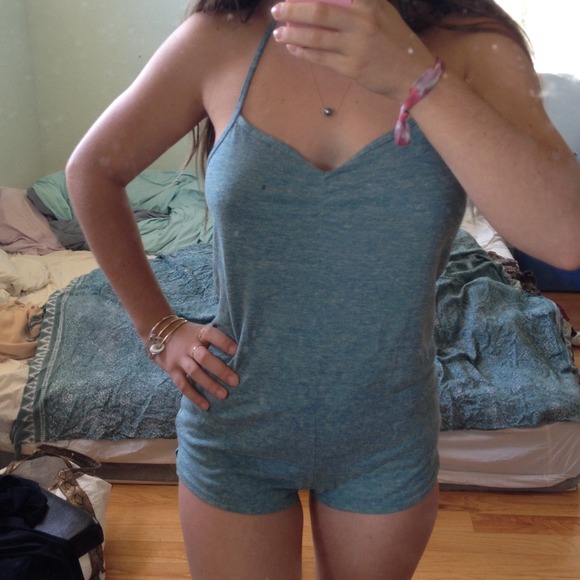 American apparel halter tie romper onesie