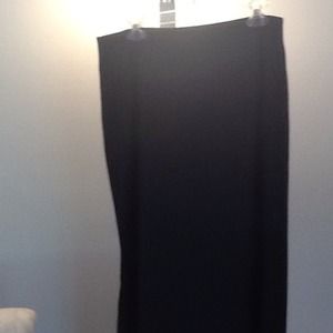 Black satan full length skirt with back zip