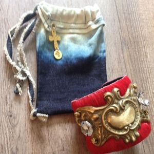 Red Cow hide Fur Cuff