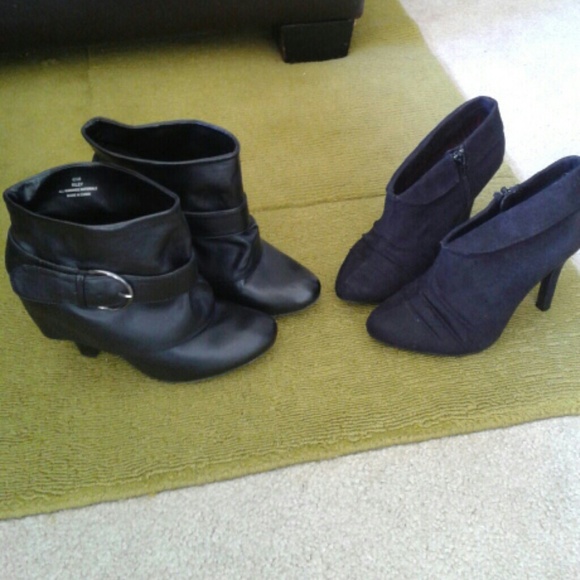 Buckle boots and black booties