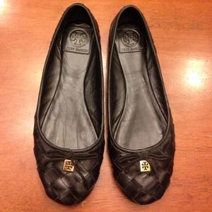 Tory Burch Black Flats