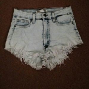 High waisted "denim" cut-offs