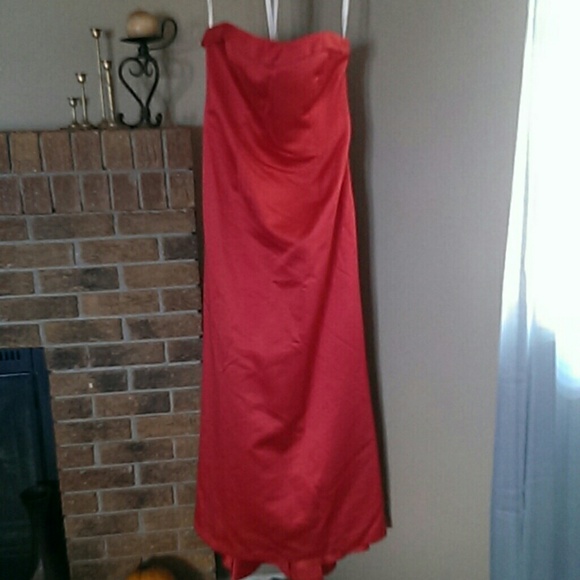 David's Bridal Strapless Bridesmaid Dress