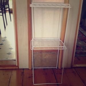 white locker shelf. slightly used