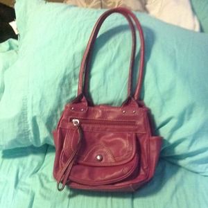 Adorable, small, plum-colored purse